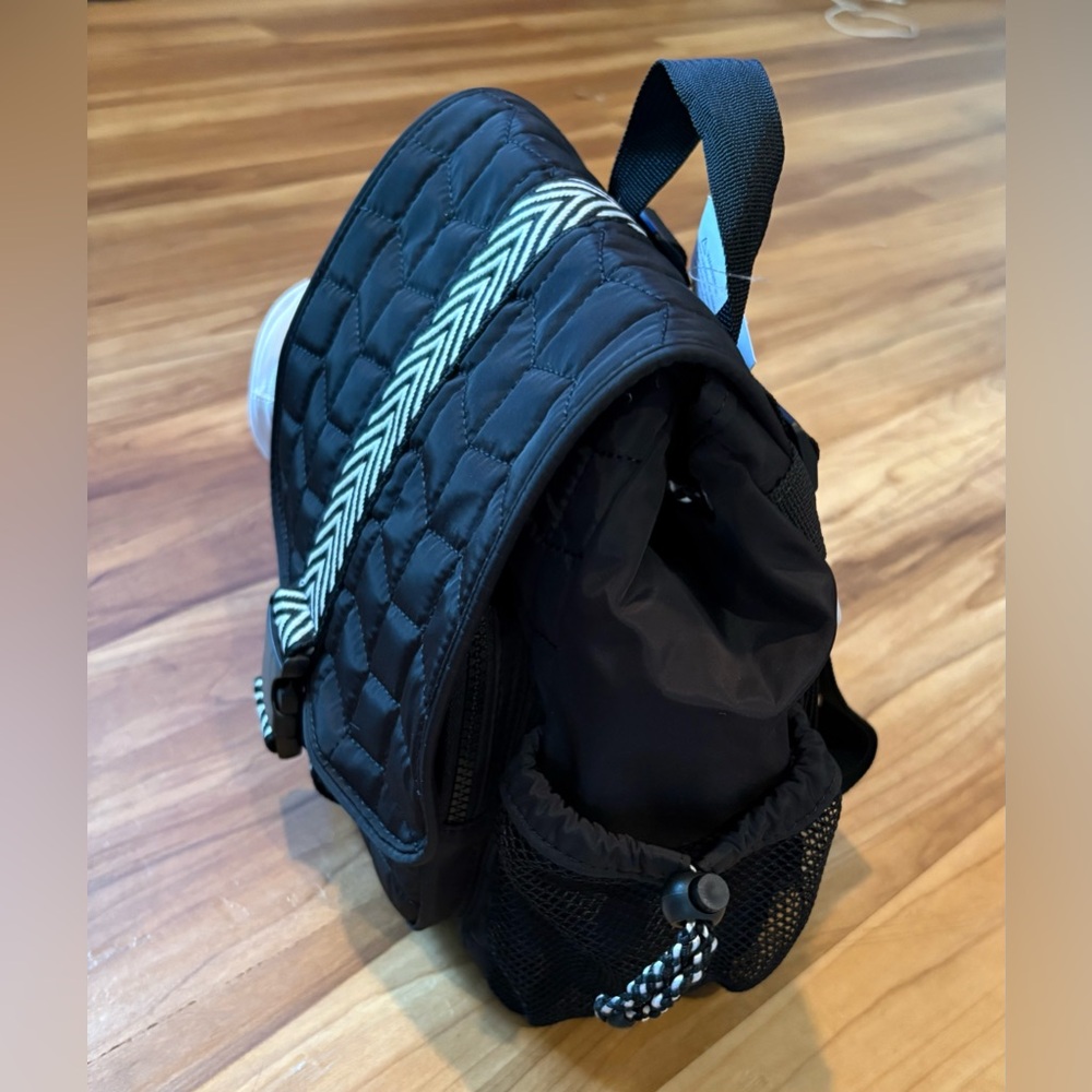 NWT, Claire’s, Black Backpack with White Chevron Strap - Picture 3 of 8